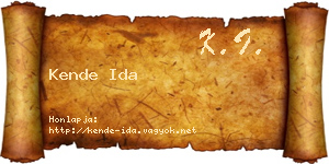 Kende Ida névjegykártya