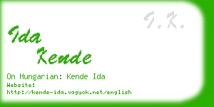 ida kende business card